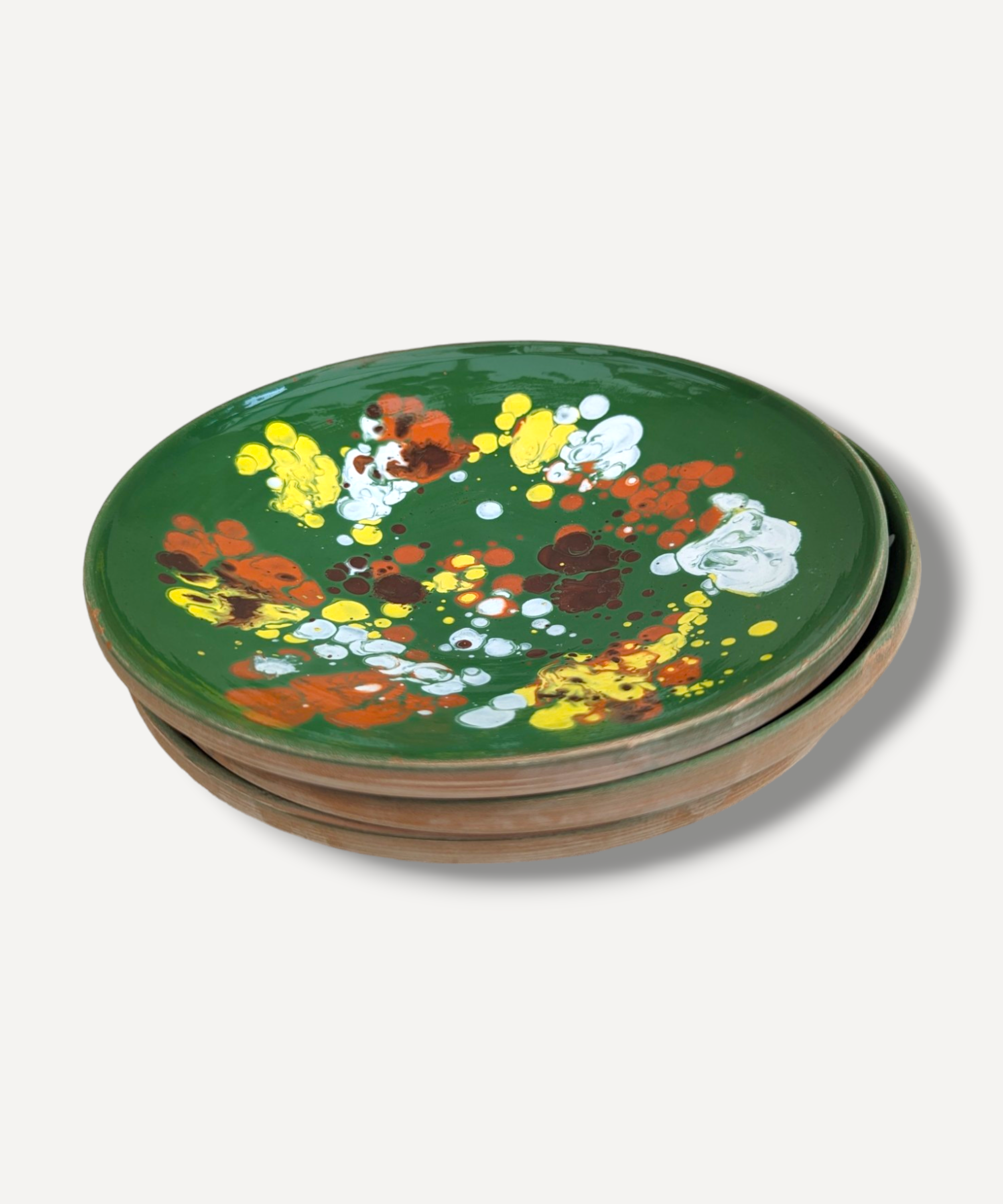 Moss Green Splatter Serving Plate