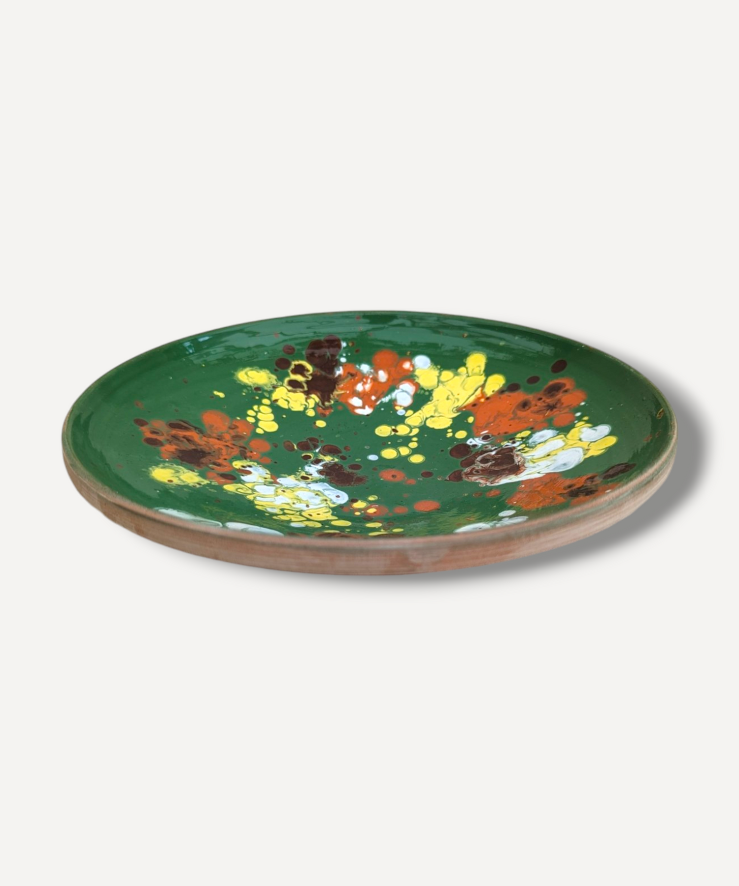 Moss Green Splatter Serving Plate