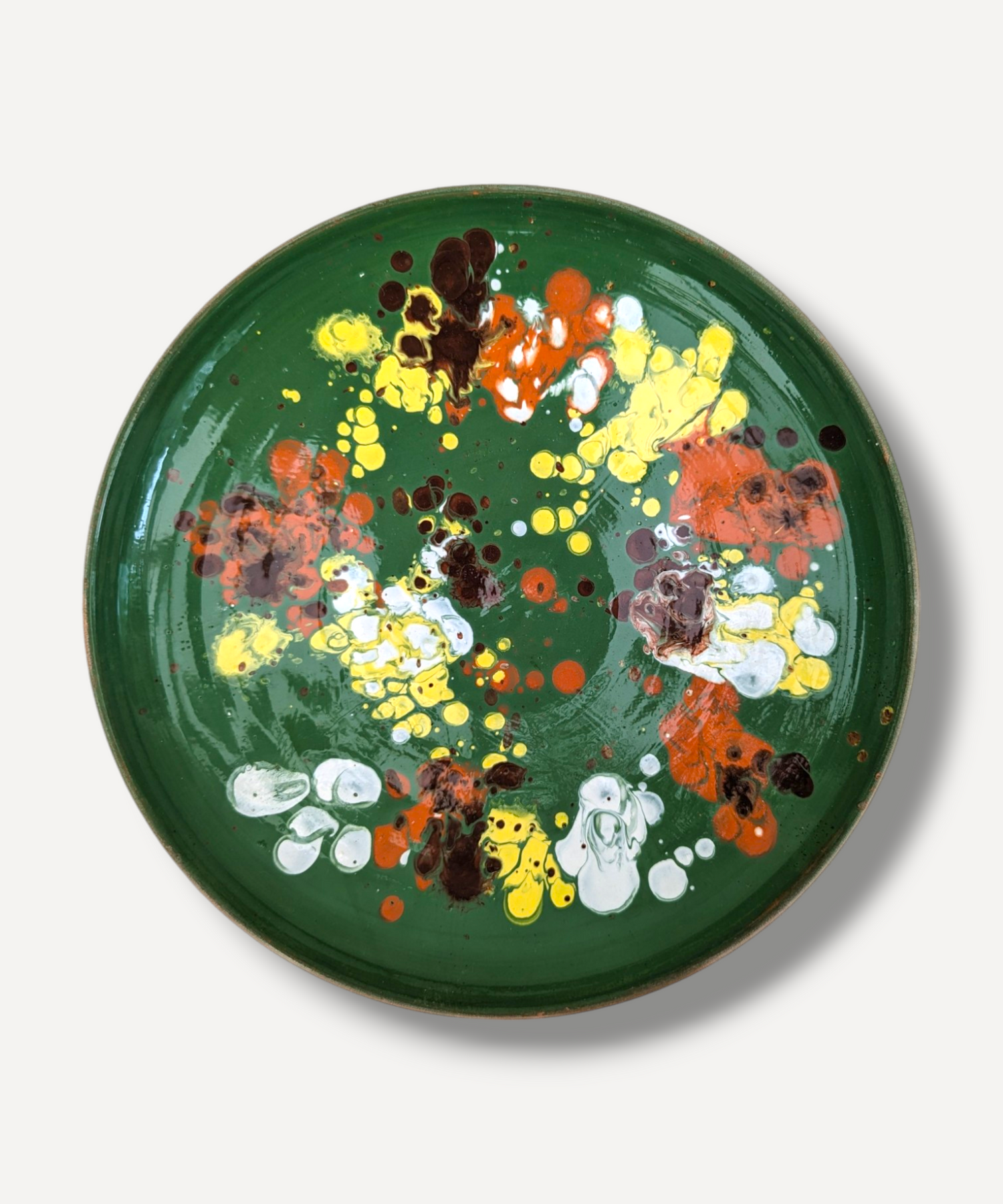 Moss Green Splatter Serving Plate