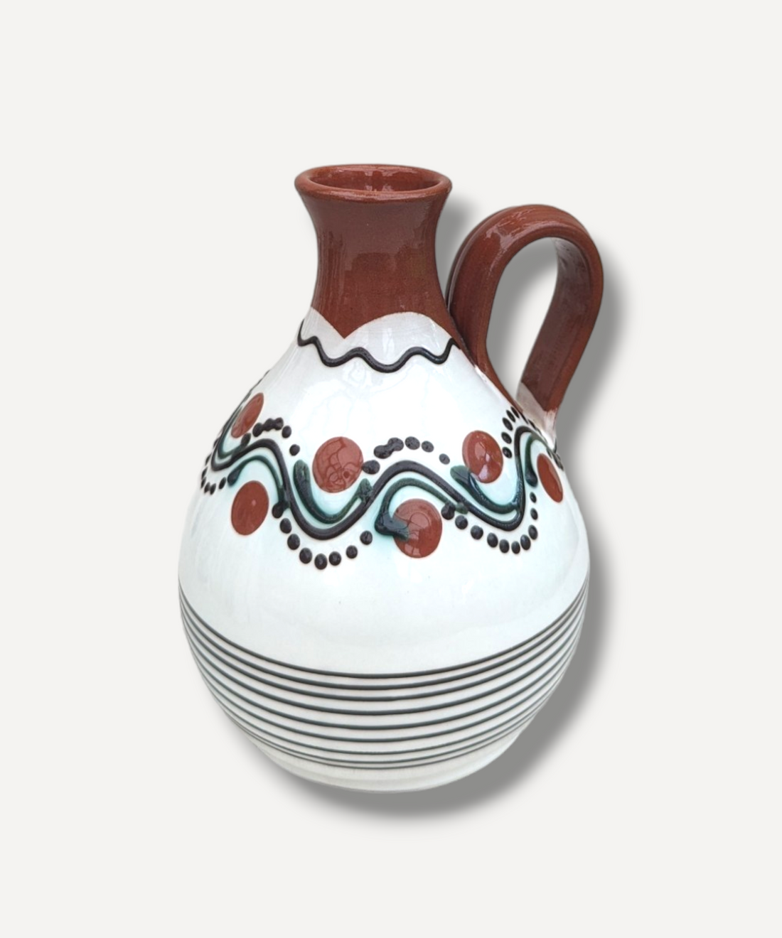 SITAR Ecru Tan Curved Bottle Vase