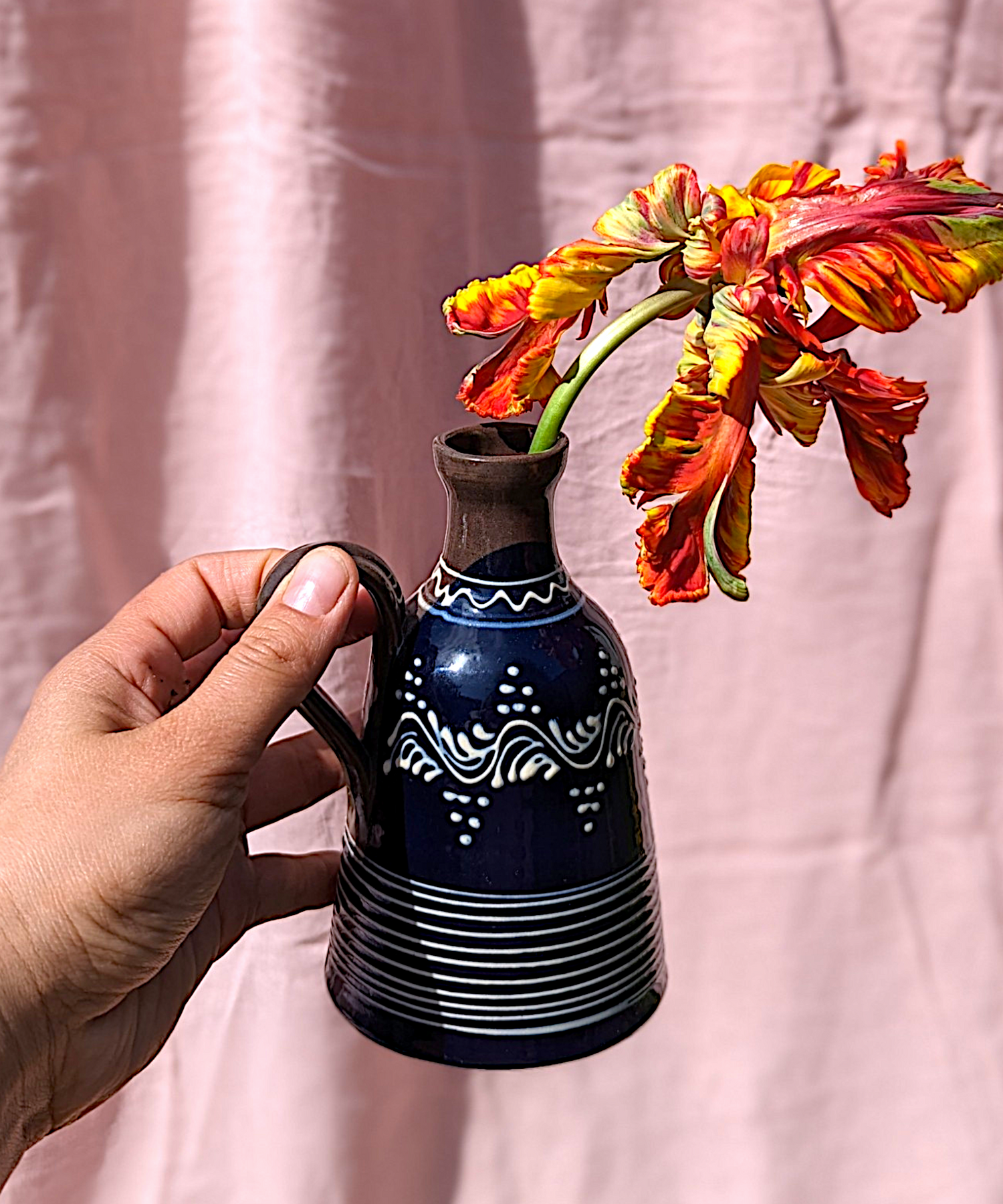 SITAR Indigo Bottle Vase. III