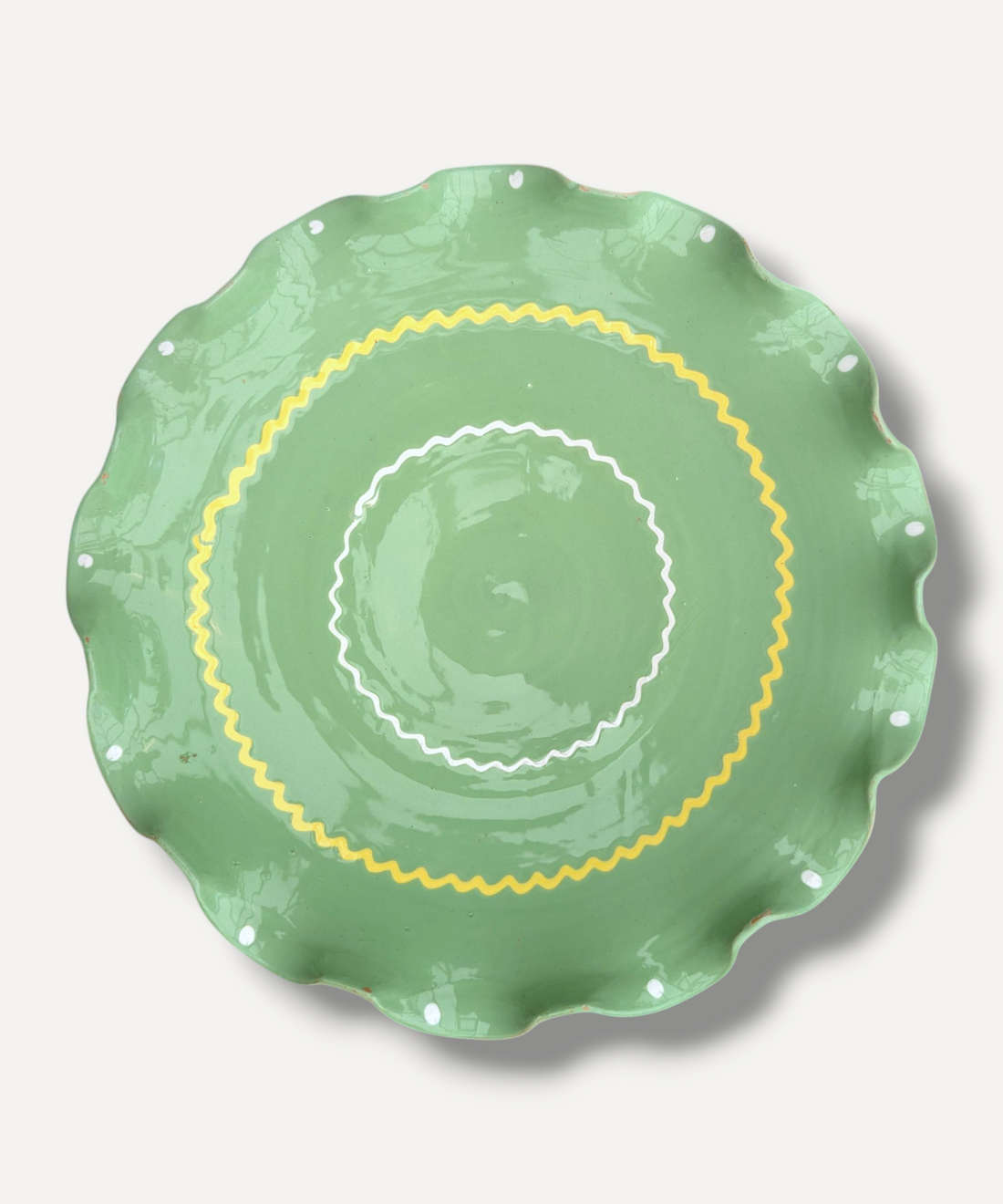 Pistachio Green - Large Ripple Servings Plate / 25cm