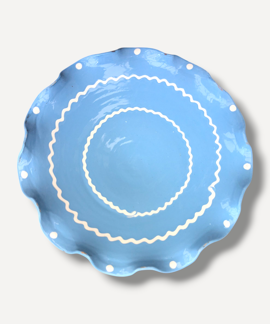 Sky Blue- Large Ripple Servings Plate / 25cm