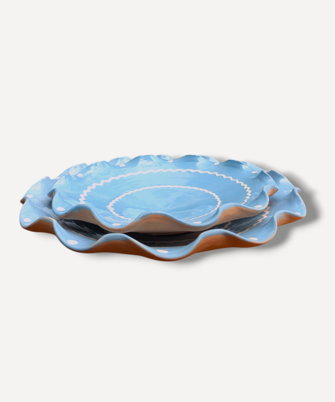 Sky Blue- Large Ripple Servings Plate / 25cm