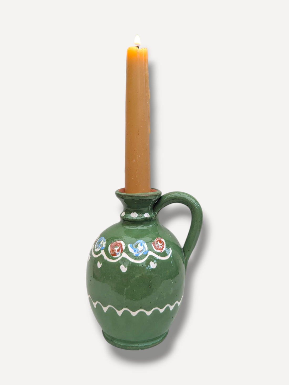 Moss Green Candlestick Holder