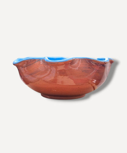 Blue Ripple Side Bowl