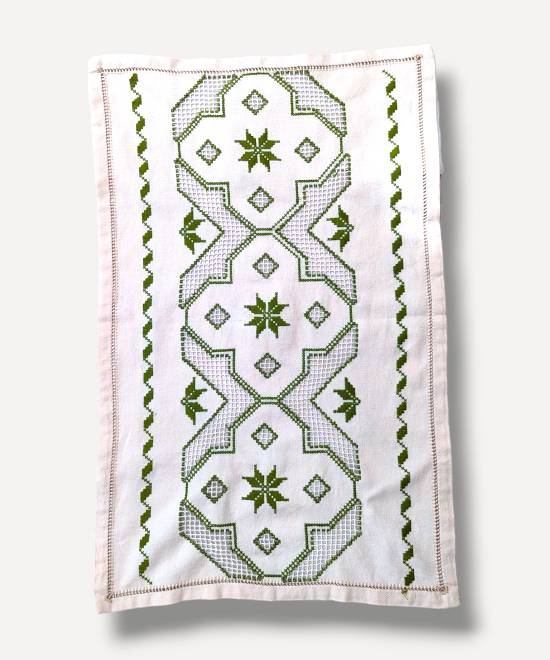 Green Embroidered Runner