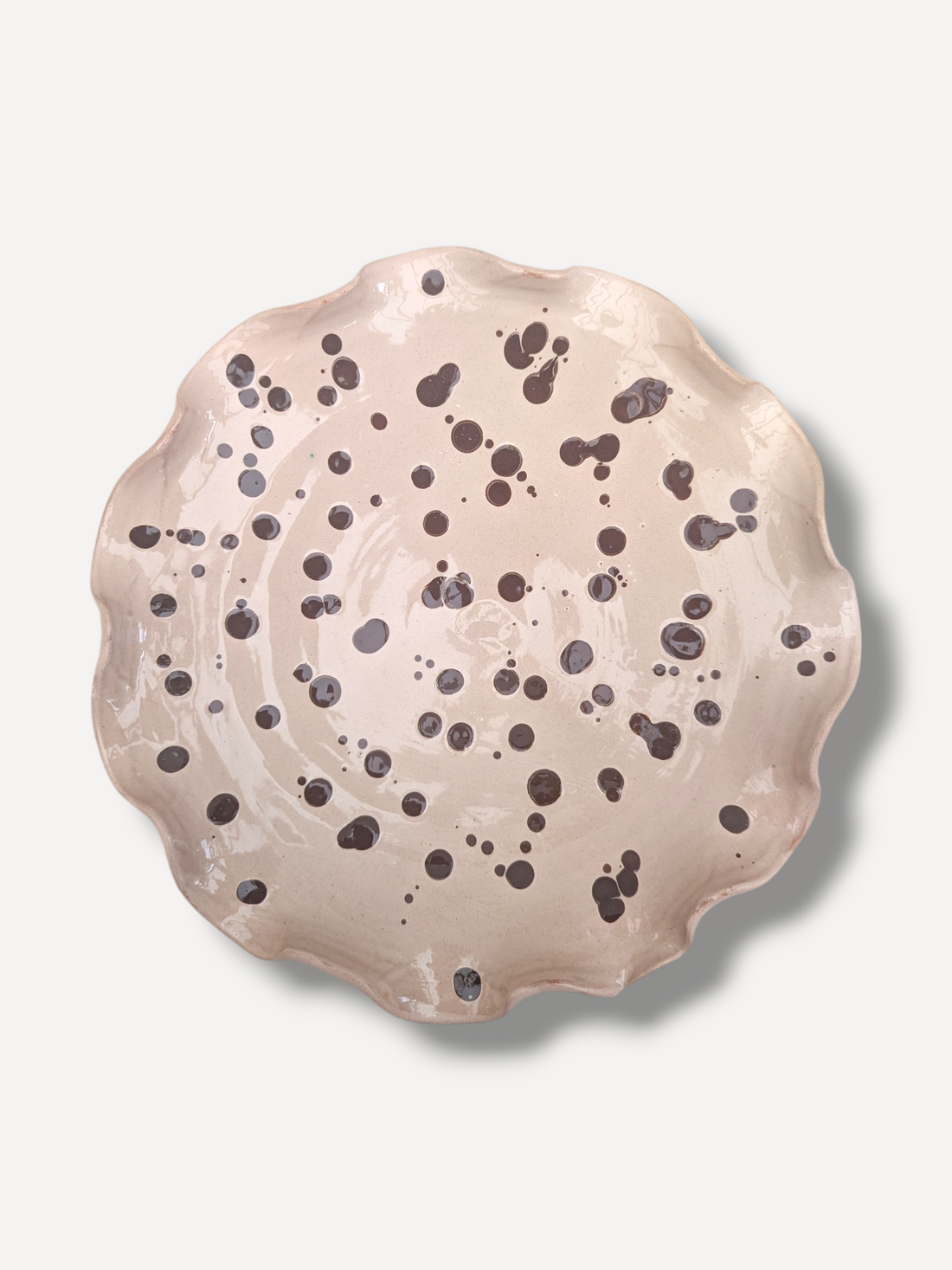 Warm Ecru Splatter Serving Plate