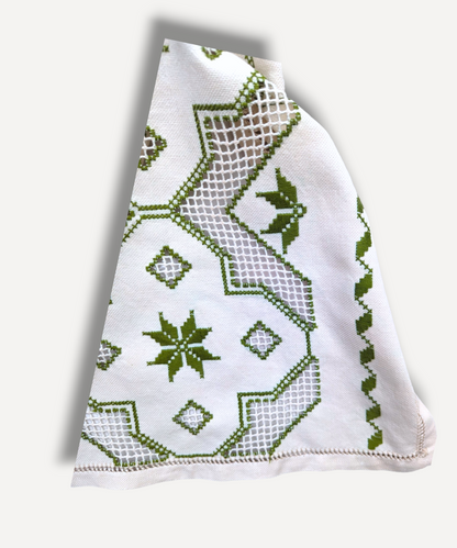 Green Embroidered Runner