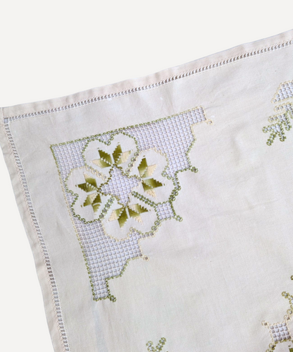 Two-Tone Embroidered Table Cloth