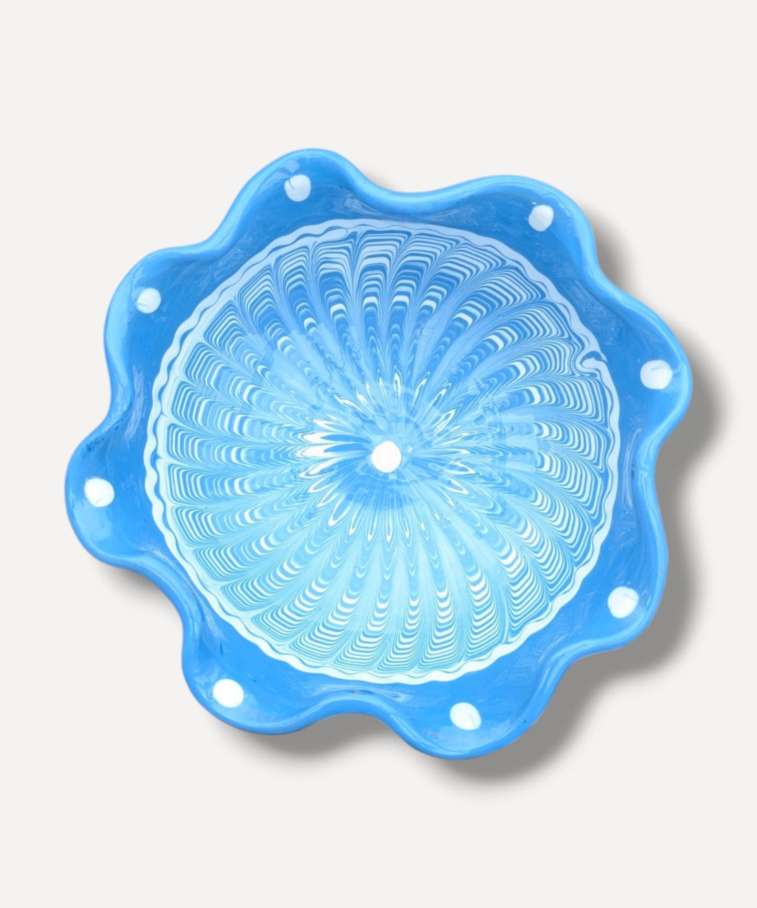 Blue Ripple Side Bowl