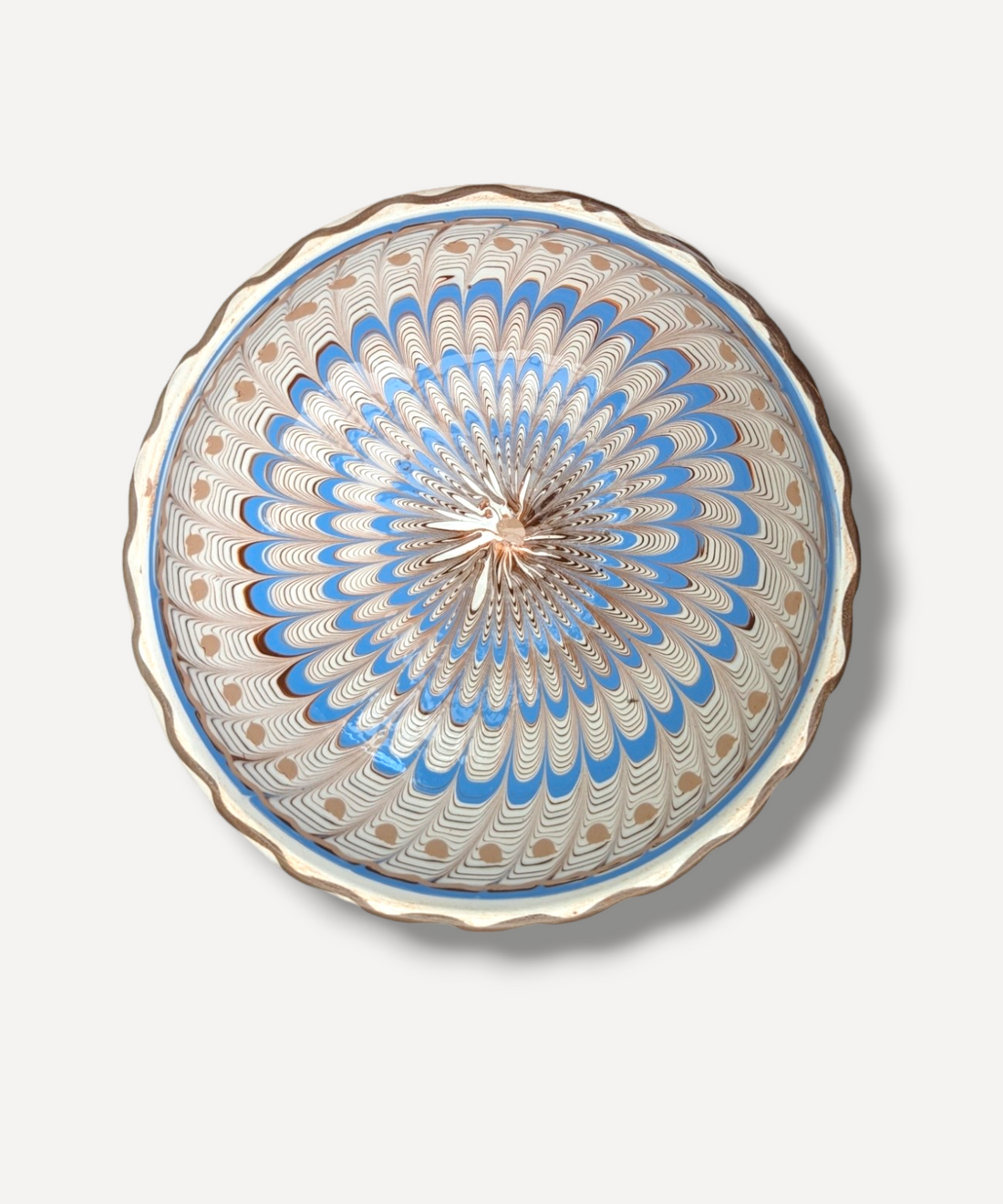 Almond Blue Serving Bowl