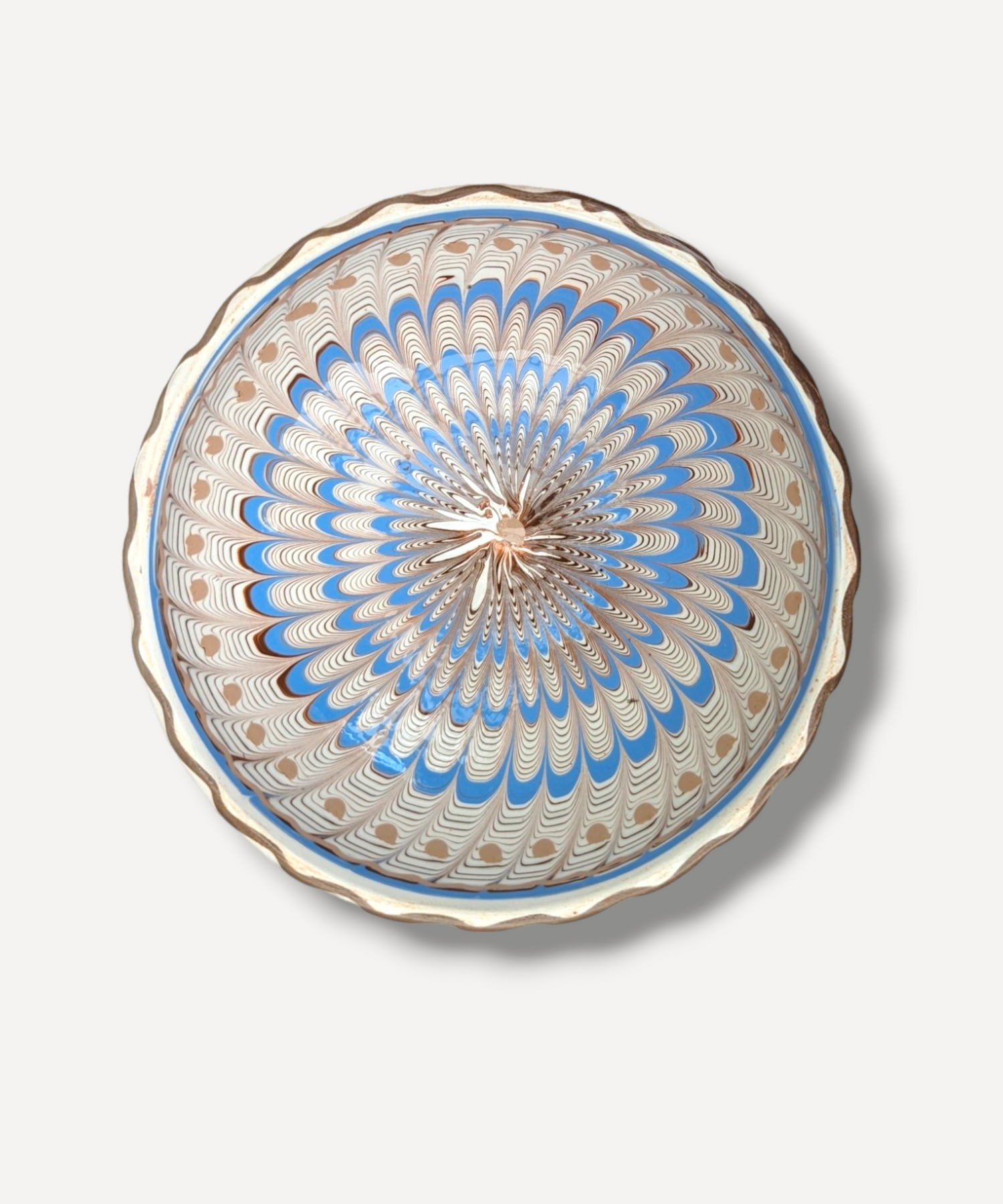 Almond Blue Serving Bowl