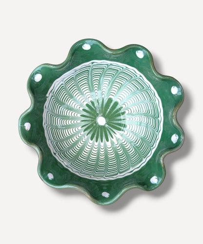 Moss Green Ripple Side Bowl