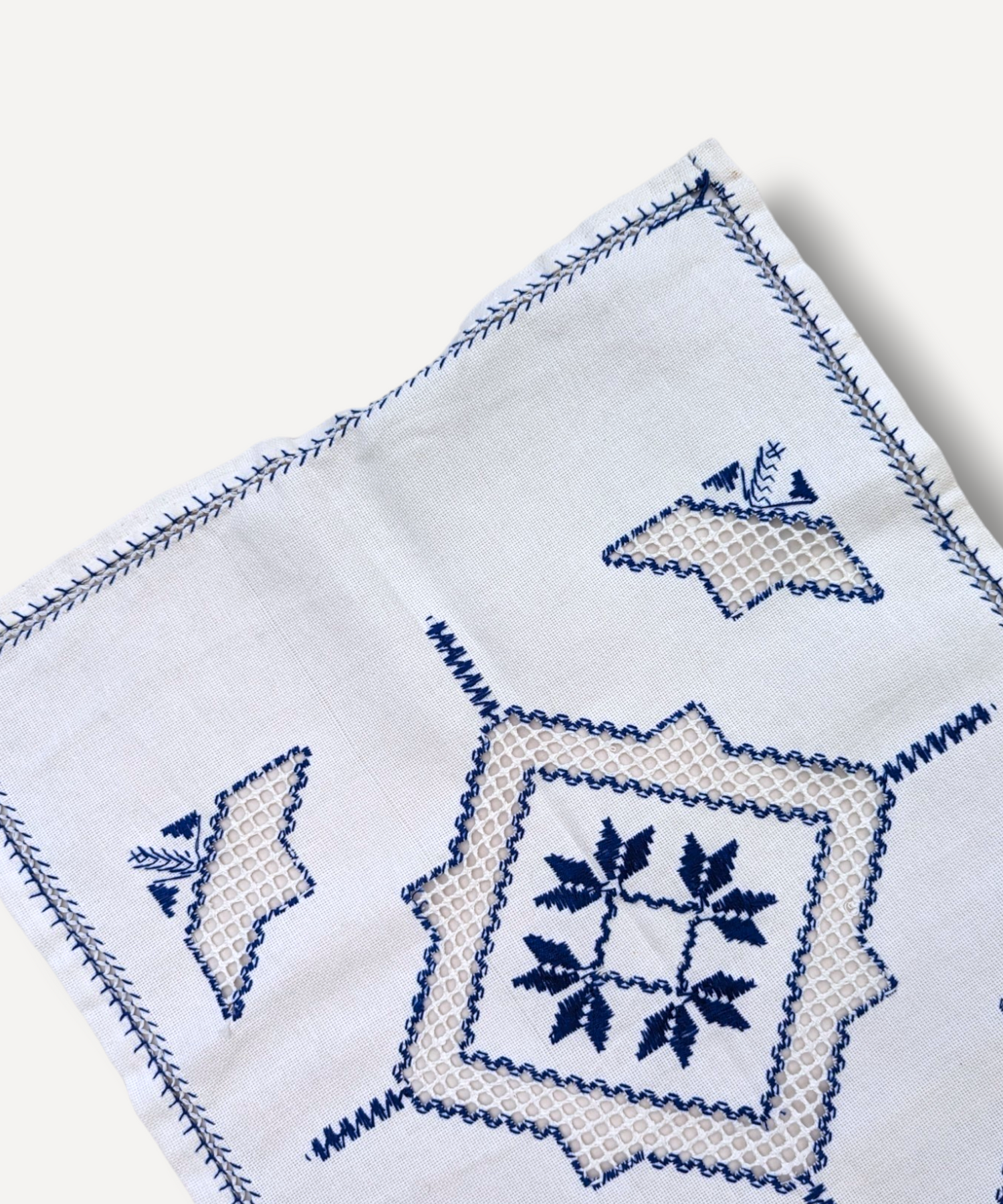 Blue Embroidered Runner