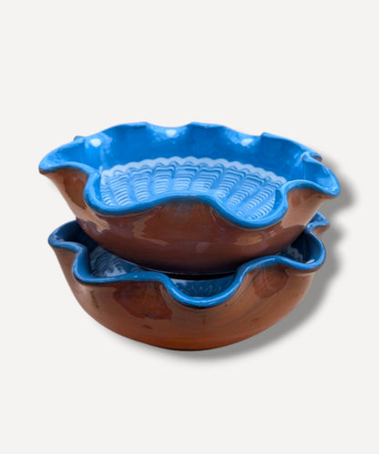 Blue Ripple Side Bowl