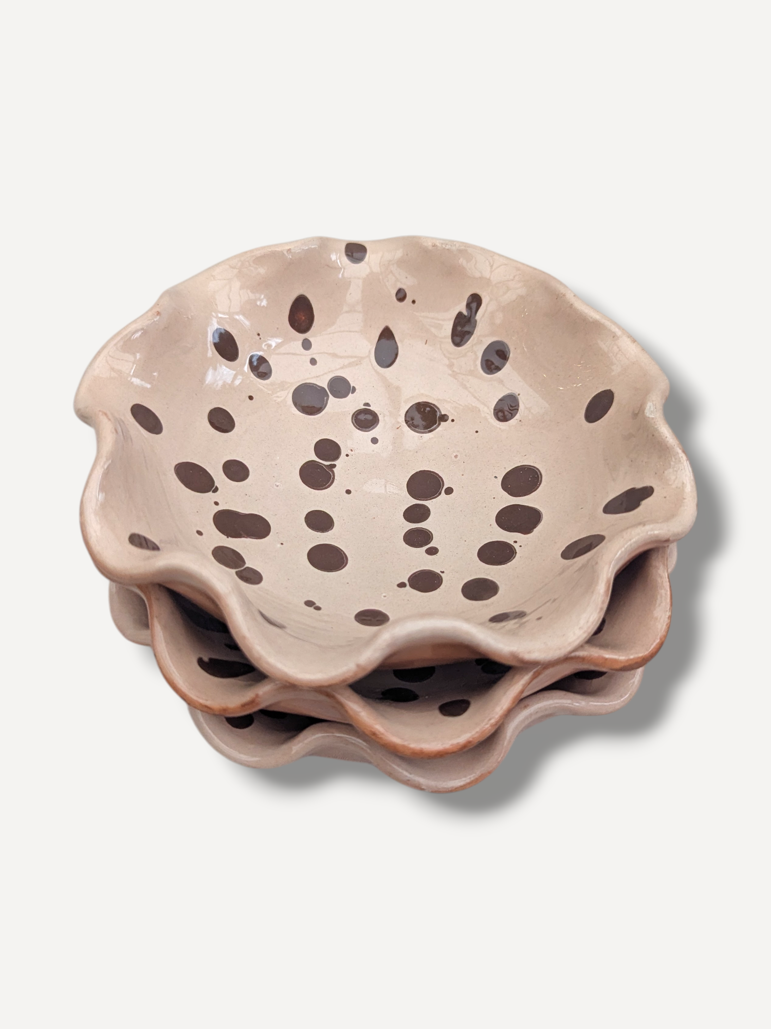 Warm Ecru Ripple Side Bowl