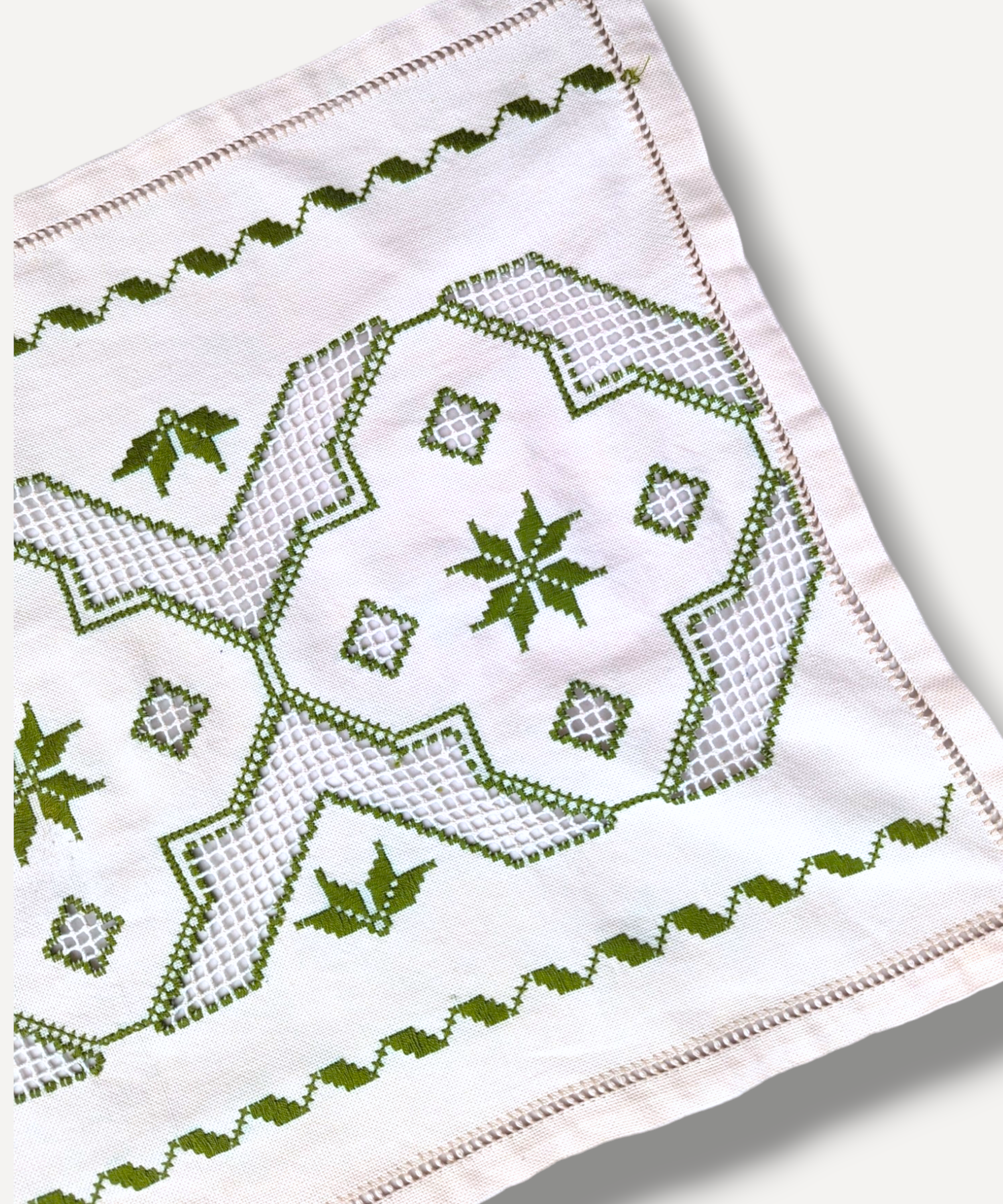 Green Embroidered Runner