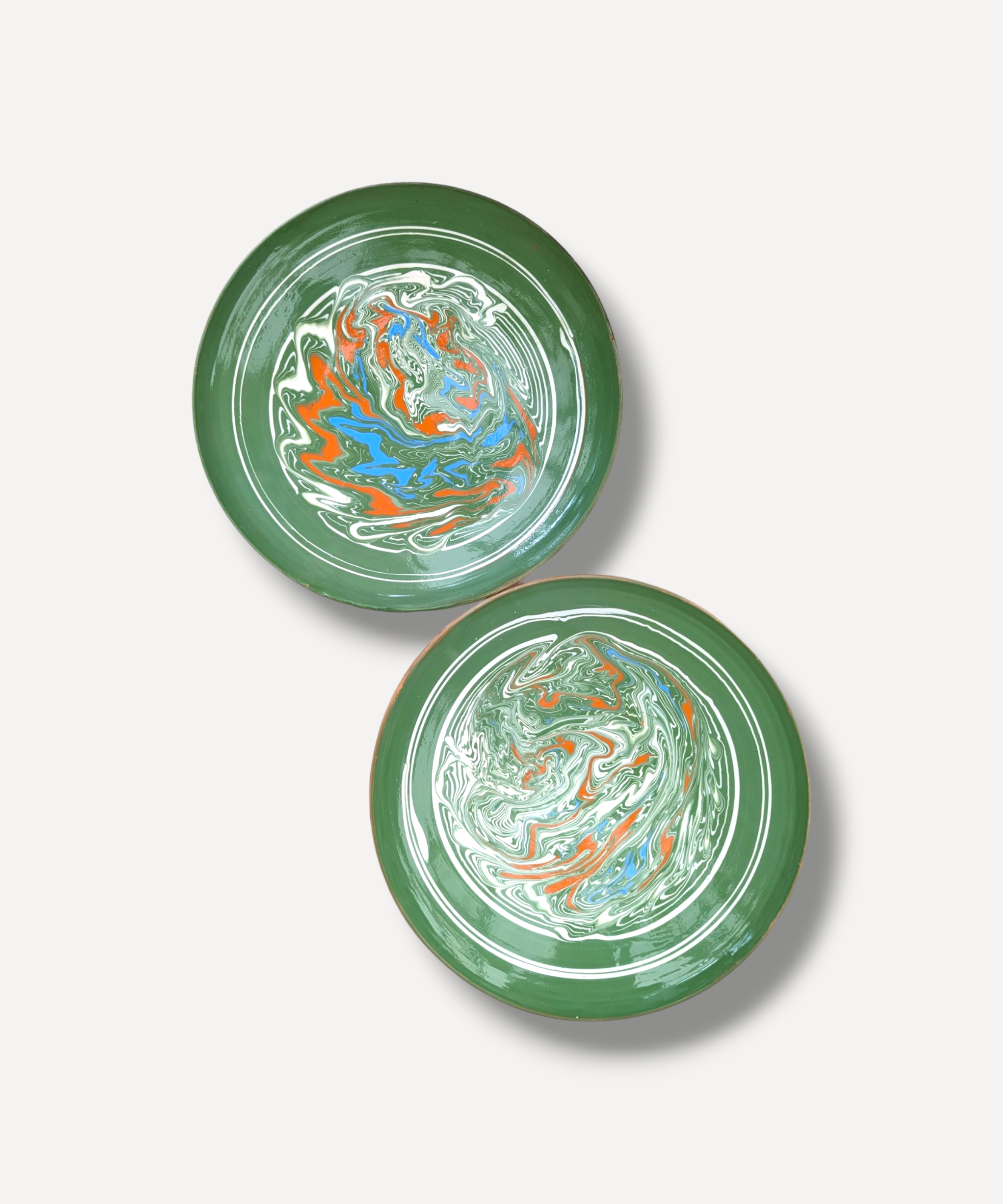 Green Marble Large Serving Plate