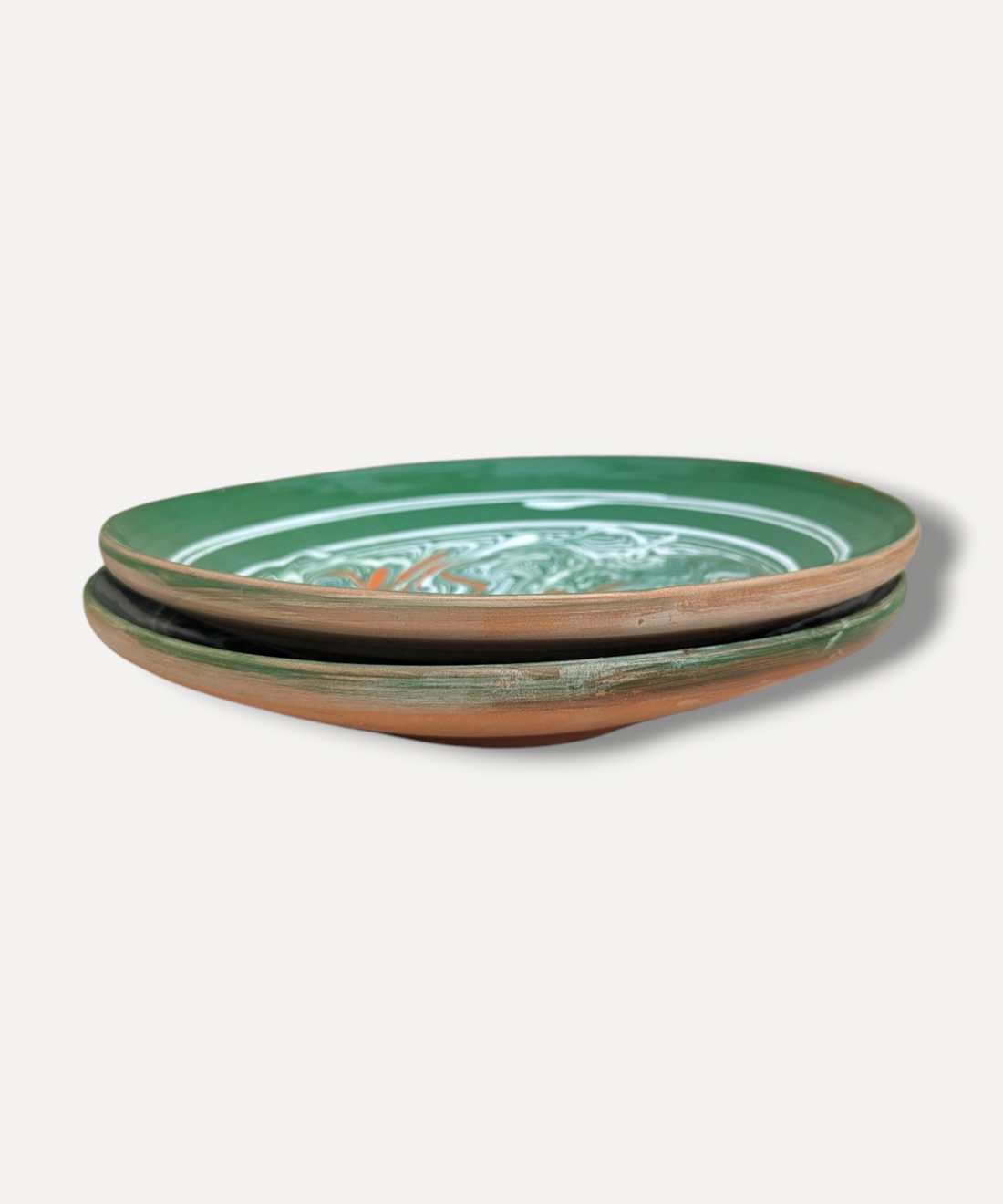 Green Marble Large Serving Plate
