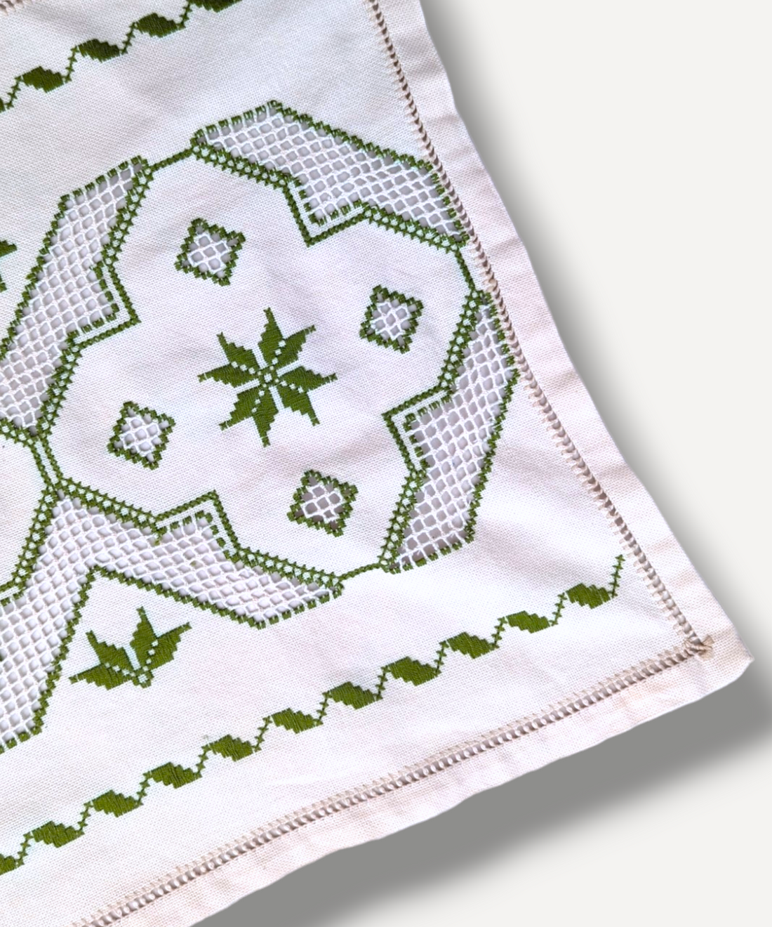 Green Embroidered Runner