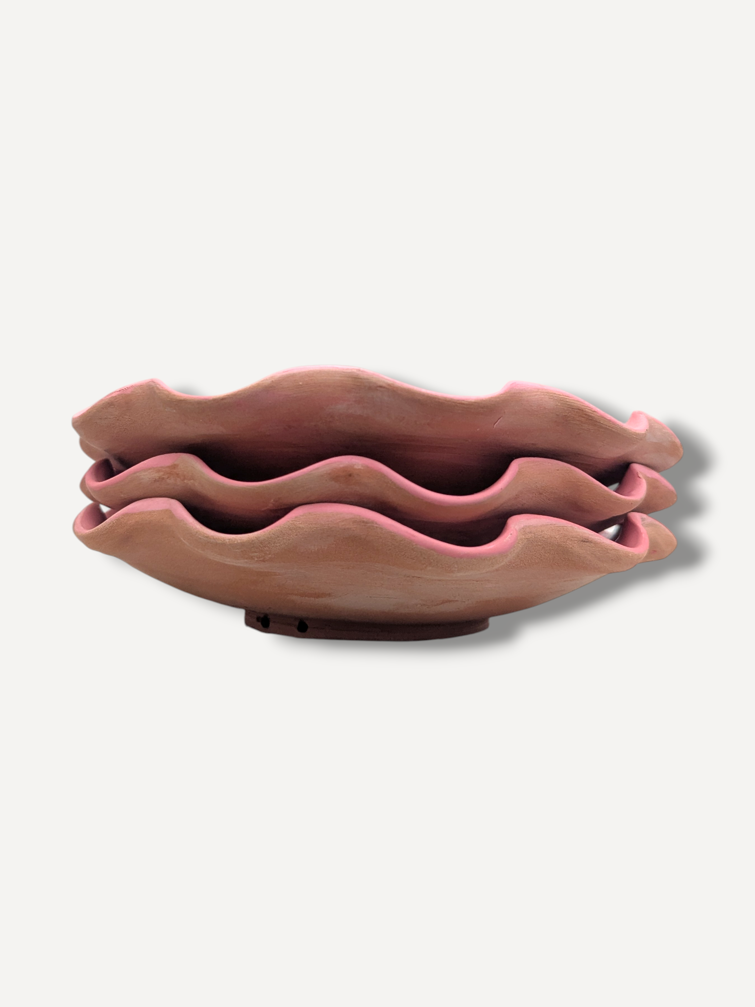 Pink Swirl Ripple Serving Plate