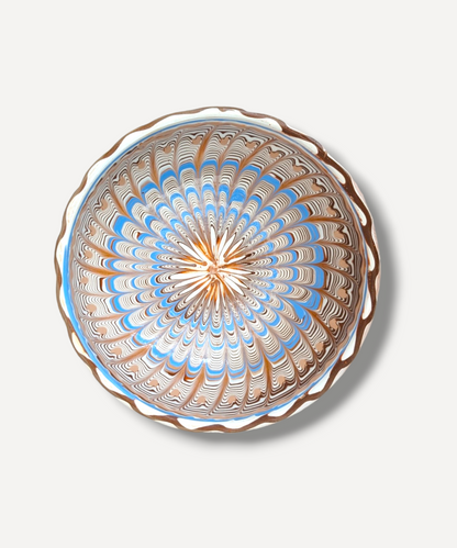 Almond Blue Serving Bowl