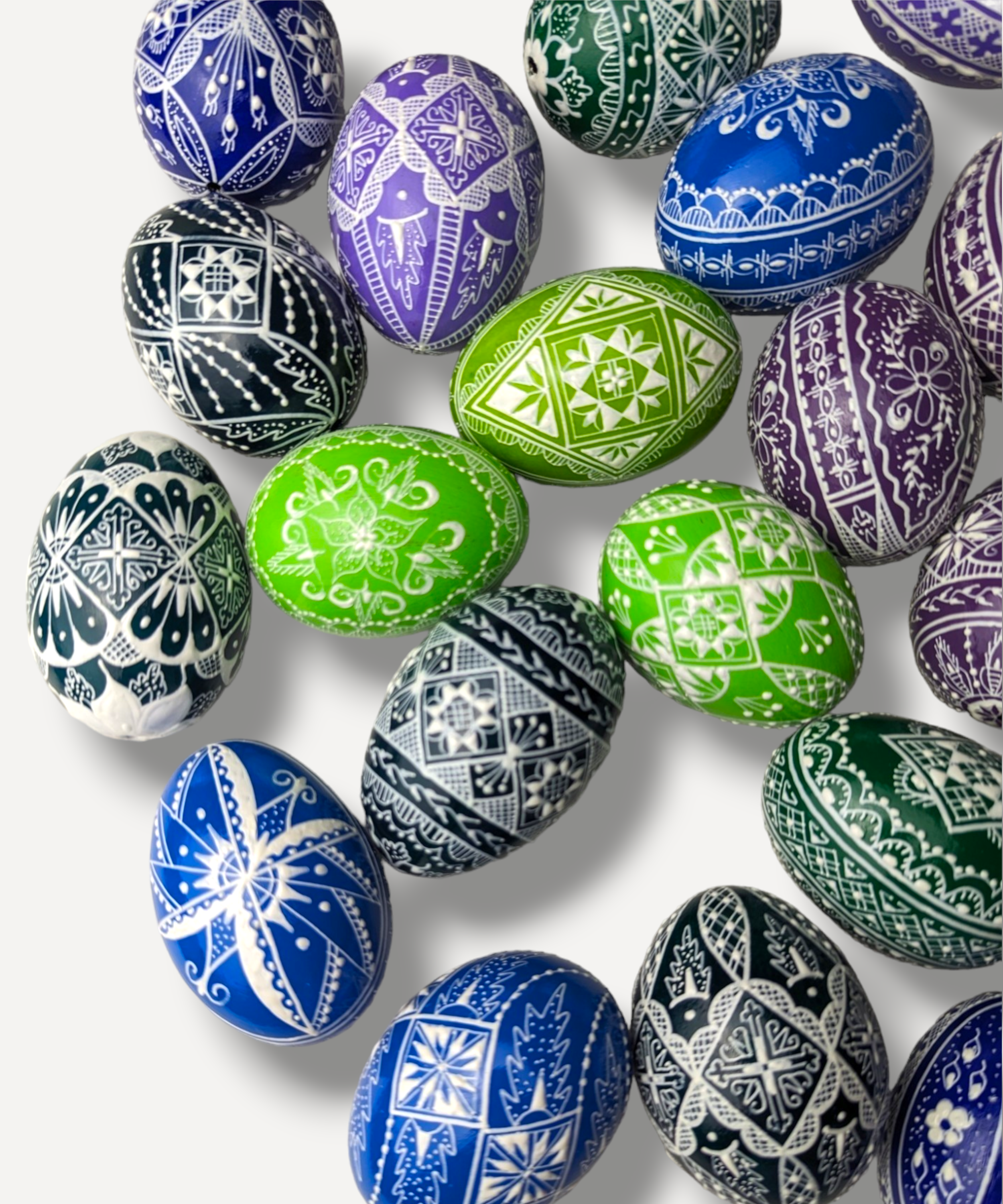 Lime Green  Hand-Painted Eggs