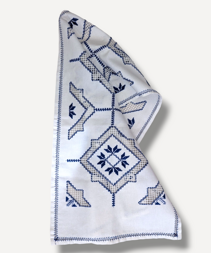 Blue Embroidered Runner