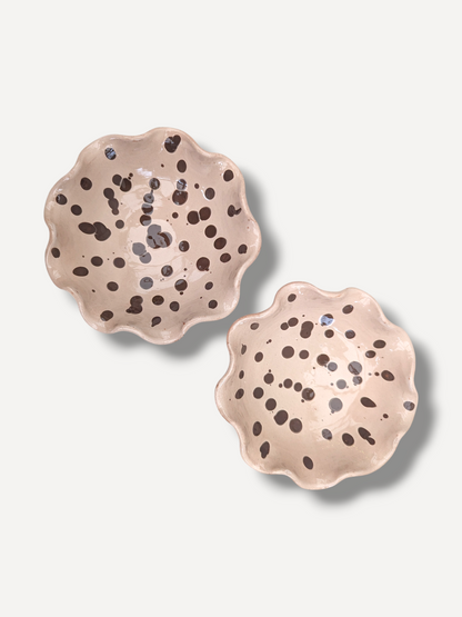 Warm Ecru Ripple Side Bowl