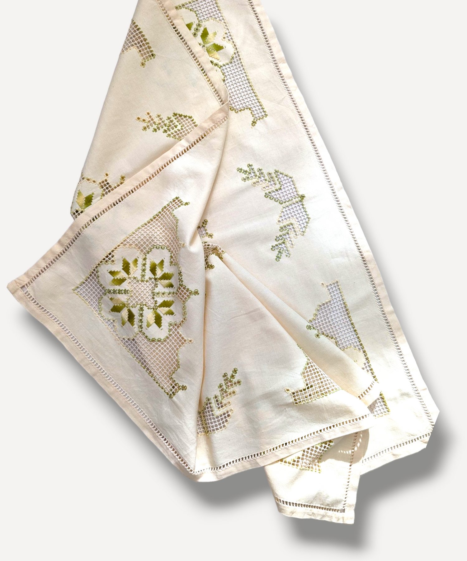 Two-Tone Embroidered Table Cloth