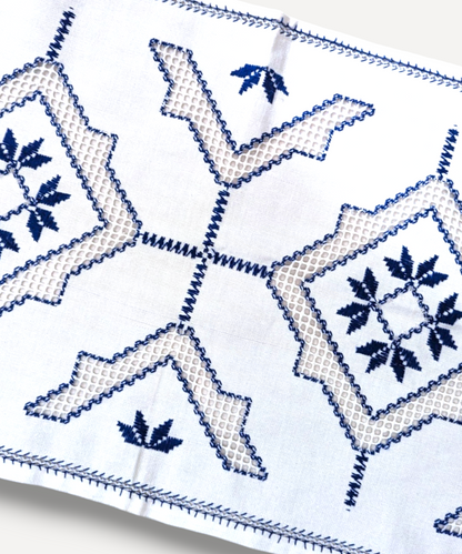 Blue Embroidered Runner