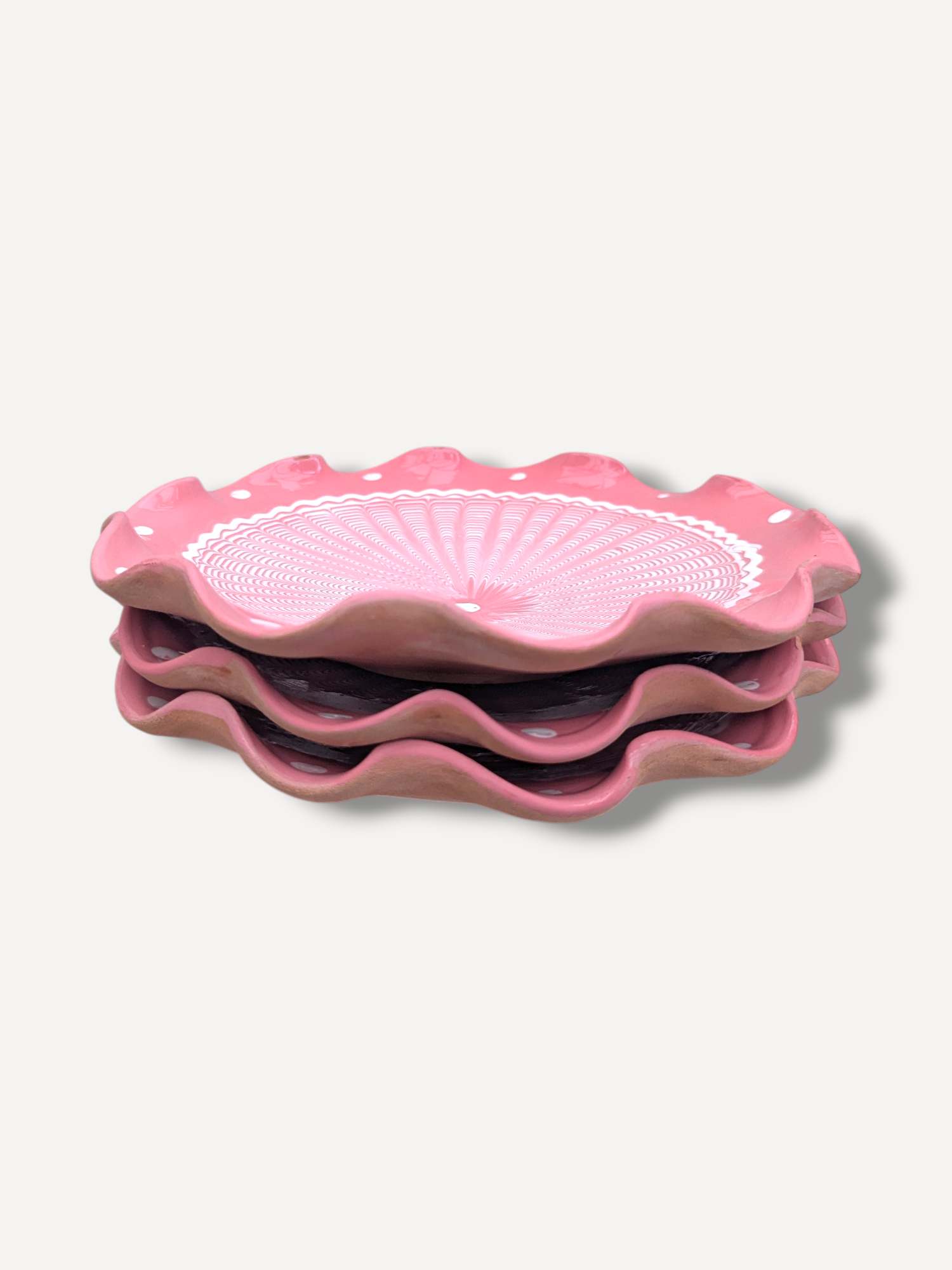 Pink Swirl Ripple Serving Plate