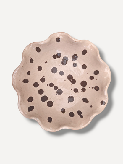 Warm Ecru Ripple Side Bowl