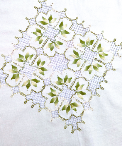 Two-Tone Embroidered Table Cloth