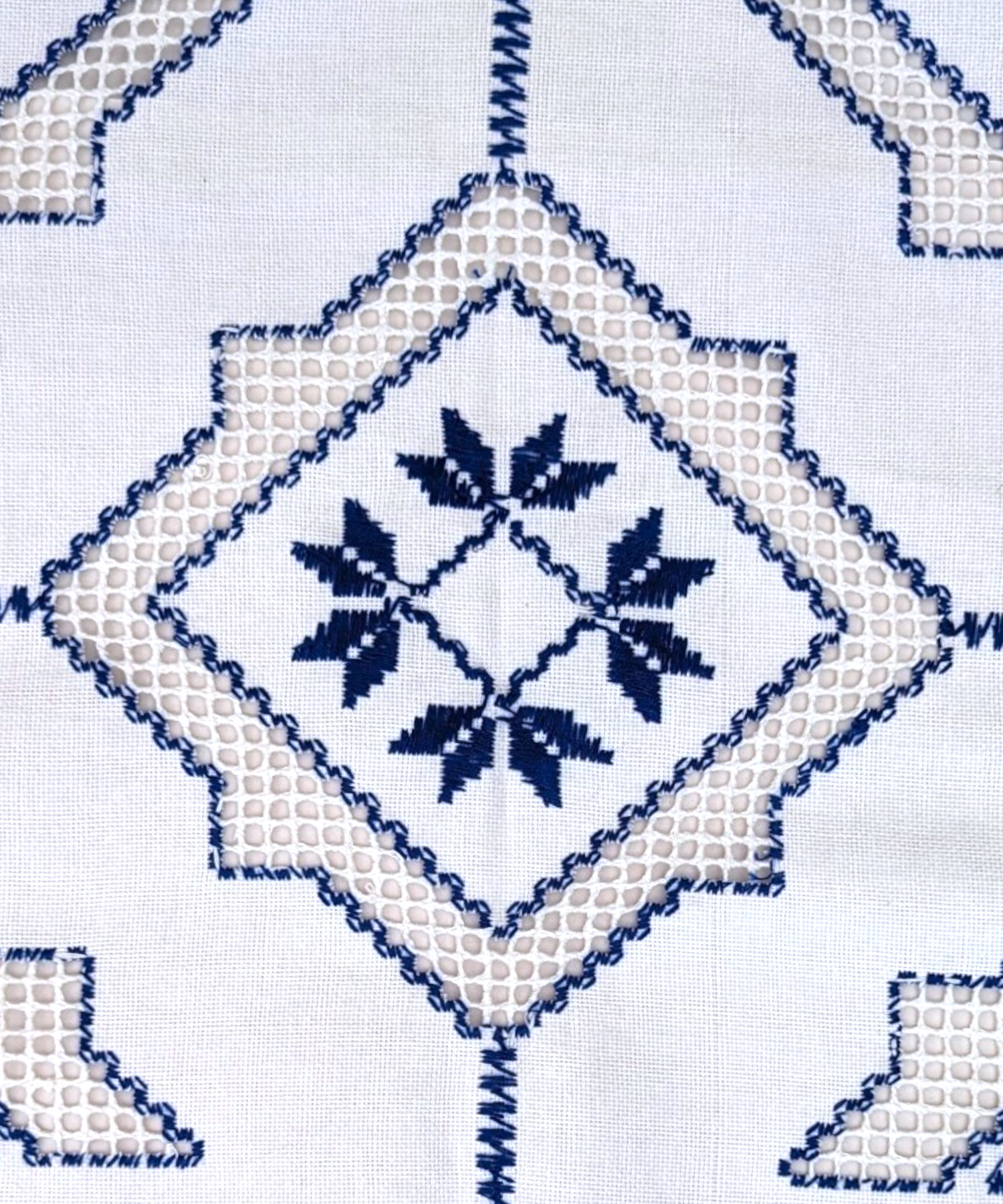 Blue Embroidered Runner