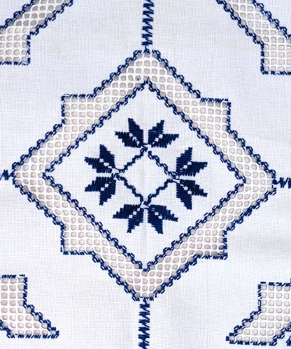 Blue Embroidered Runner