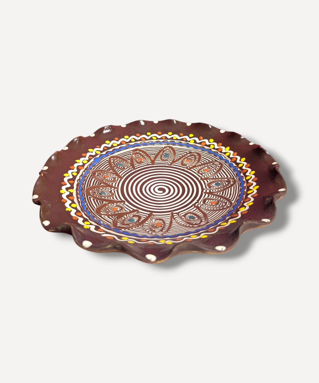 Flora Chocolate - Large Ripple Servings Plate / 25cm