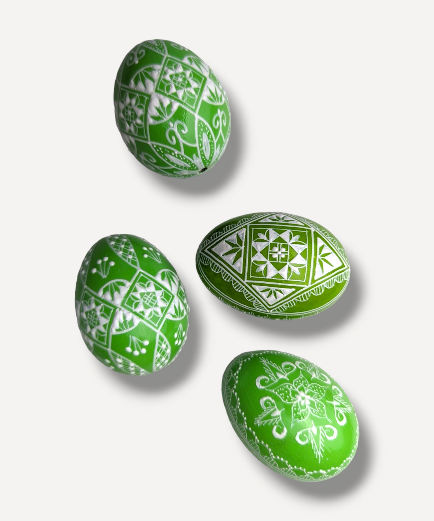 Lime Green  Hand-Painted Eggs