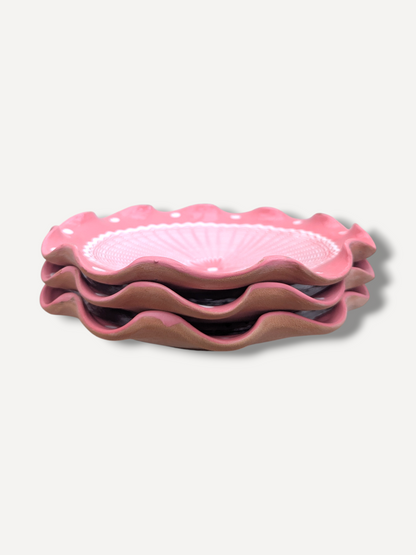 Pink Swirl Ripple Serving Plate