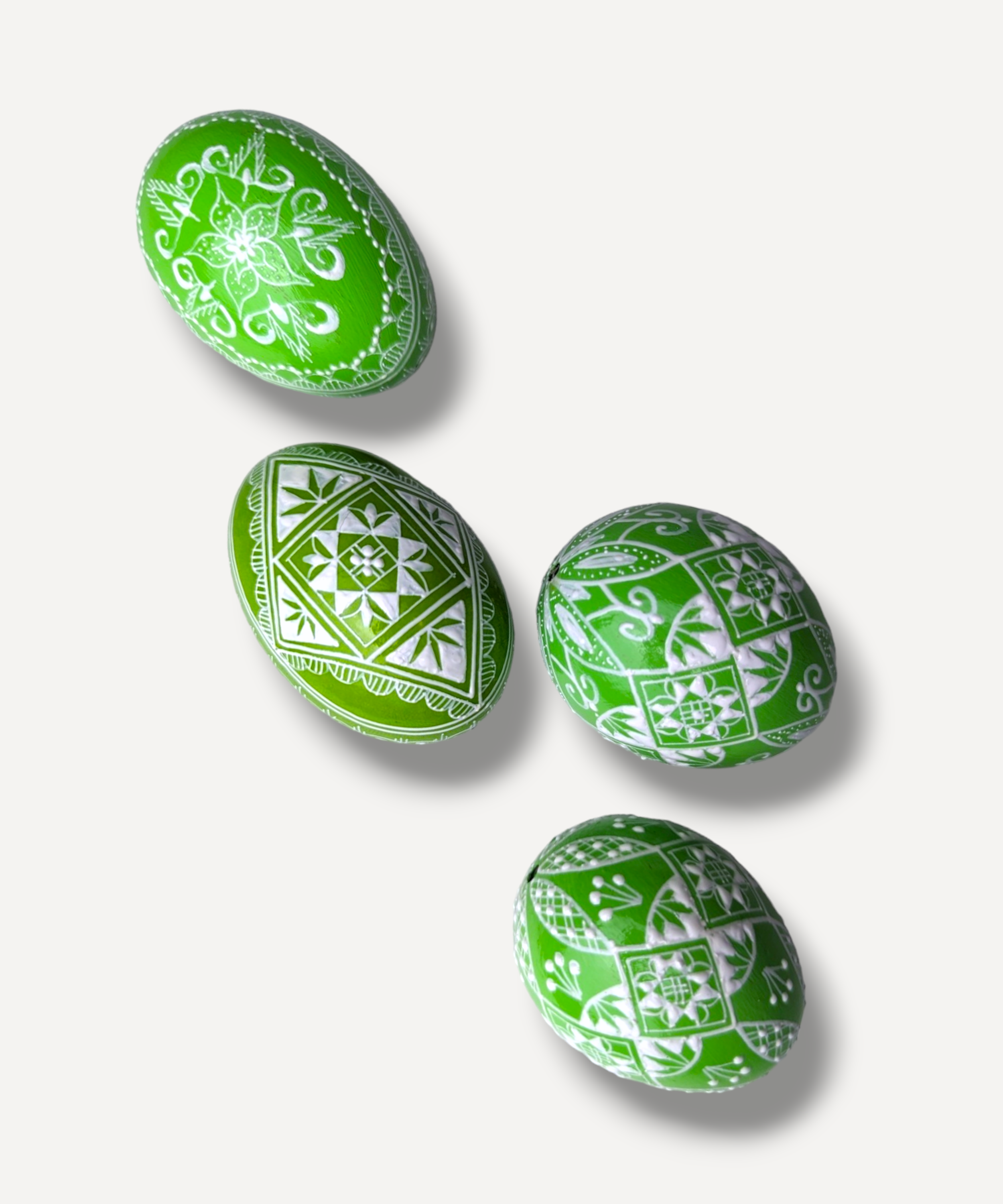 Lime Green  Hand-Painted Eggs