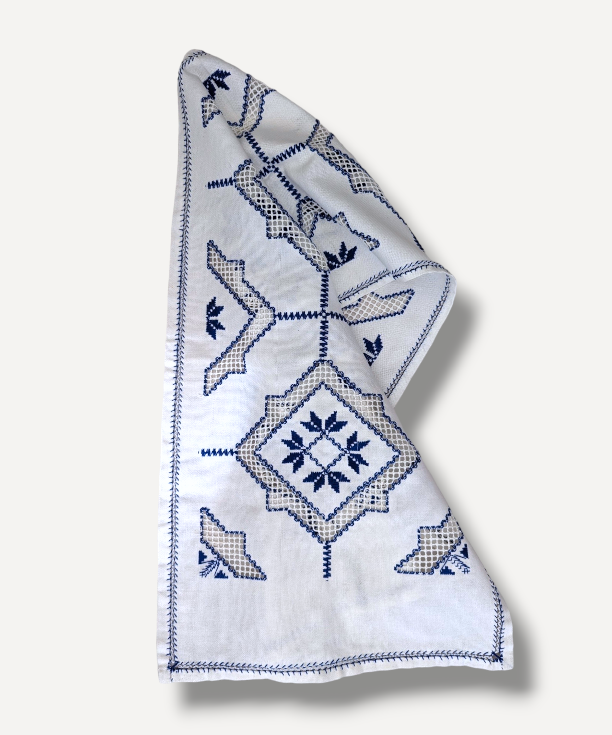 Blue Embroidered Runner