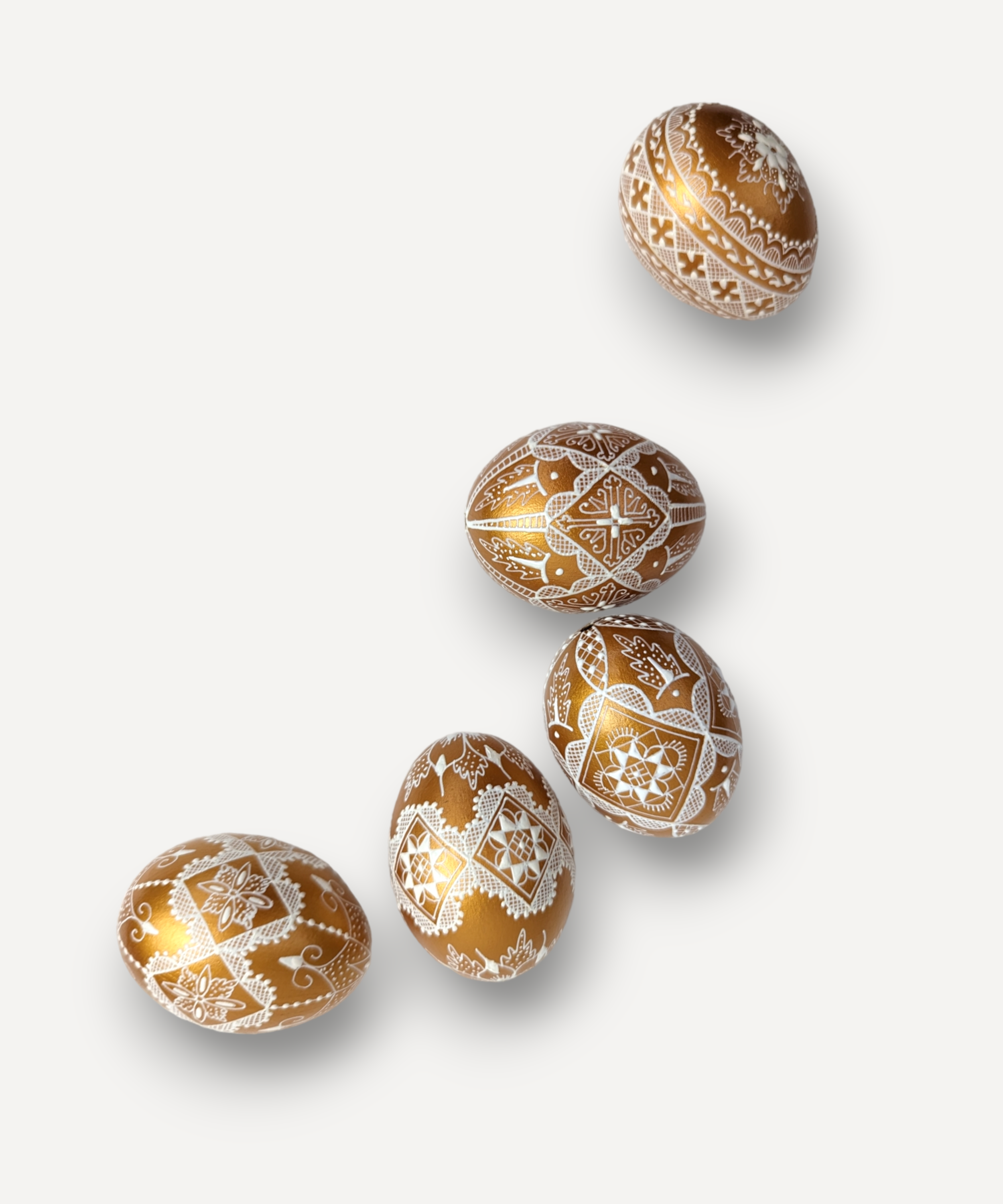 Casa De Folklore Gold Hand-Decorated Egg