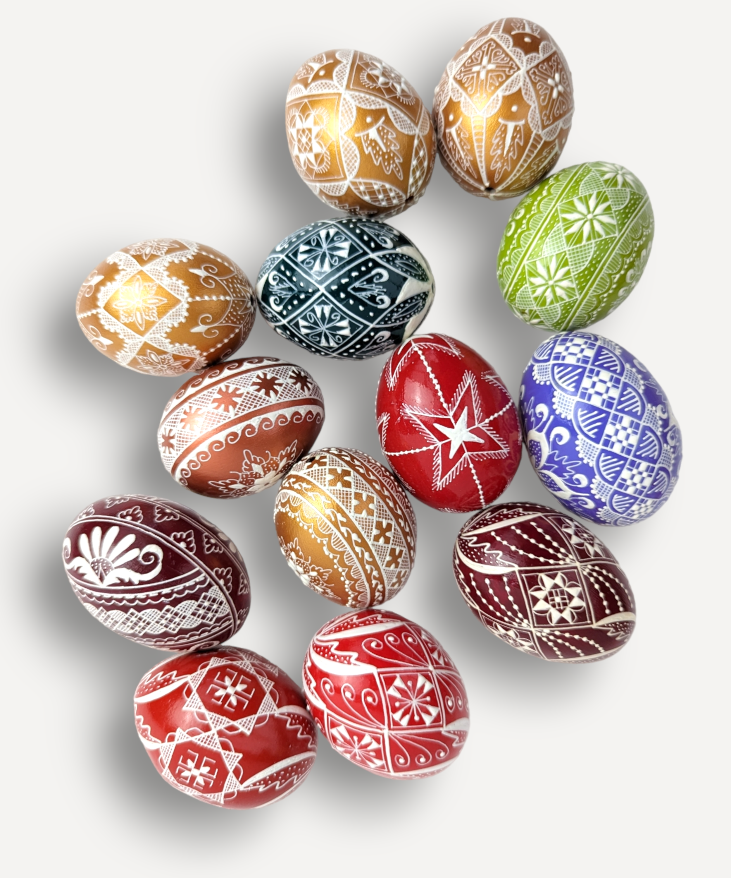 Casa De Folklore Gold Hand-Decorated Egg
