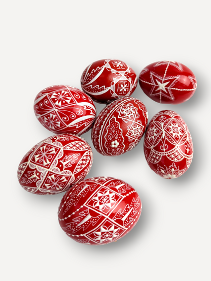 Scarlet Hand-Painted Eggs