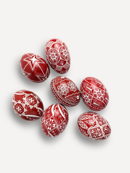 Scarlet Hand-Painted Eggs