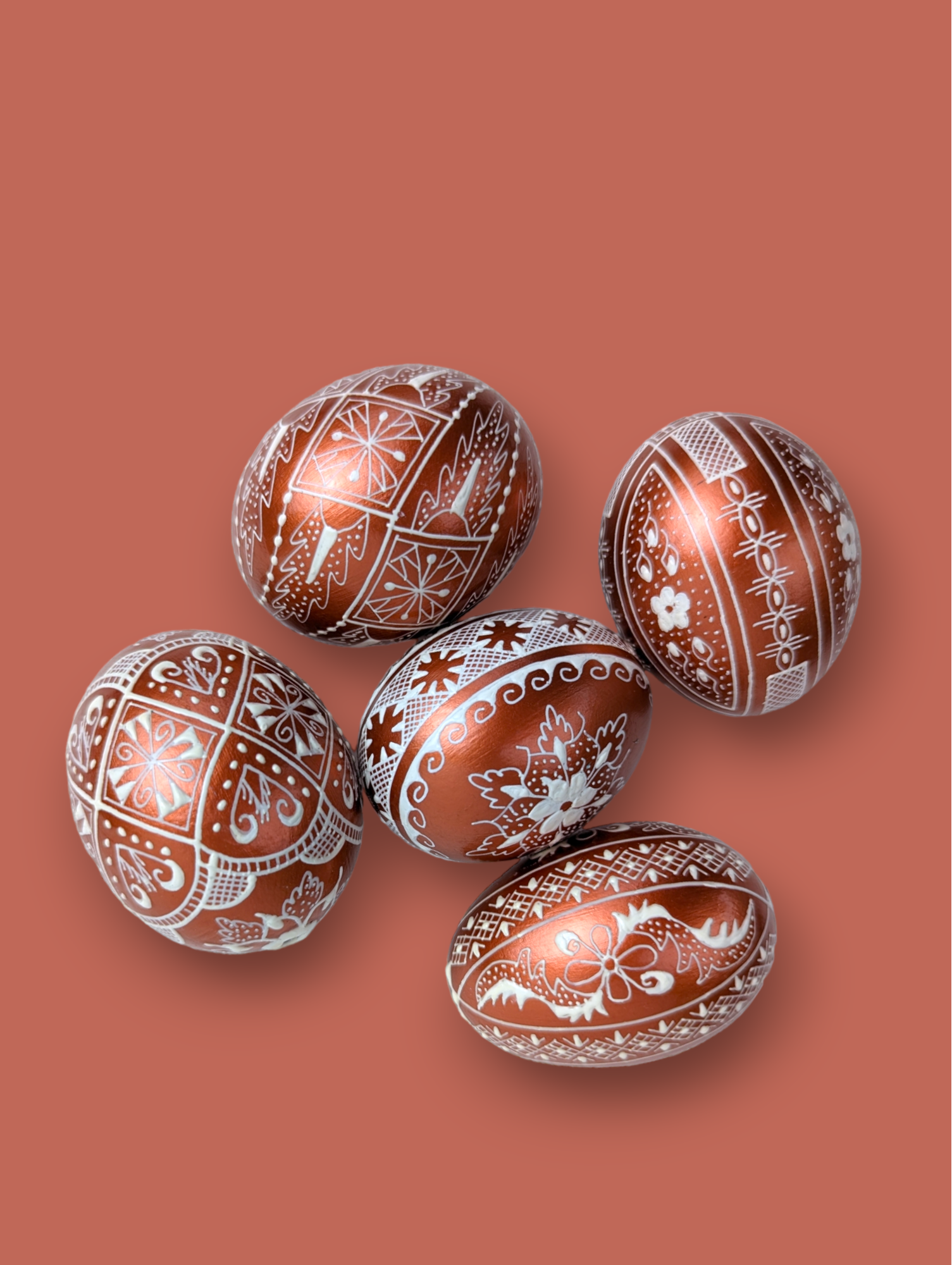 Copper Hand-Painted Eggs